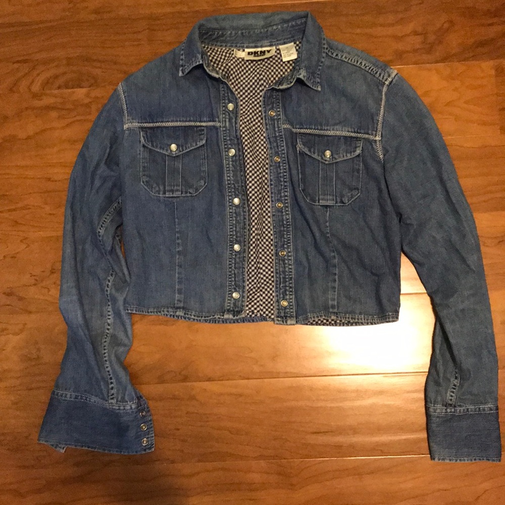 Vintage DKNY cropped jean jacket